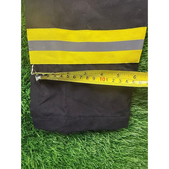 Forplay Firefighter Jacket Costume M/L Black Yellow Reflective Trim - Picture 8 of 9